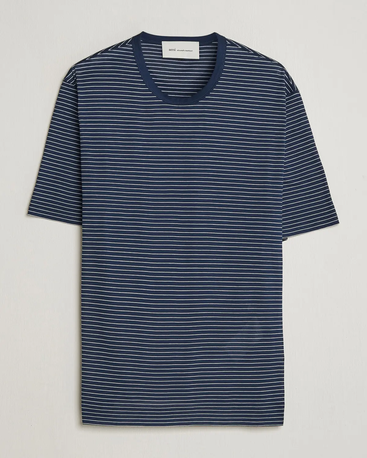 AMI Striped T-Shirt Navy/White