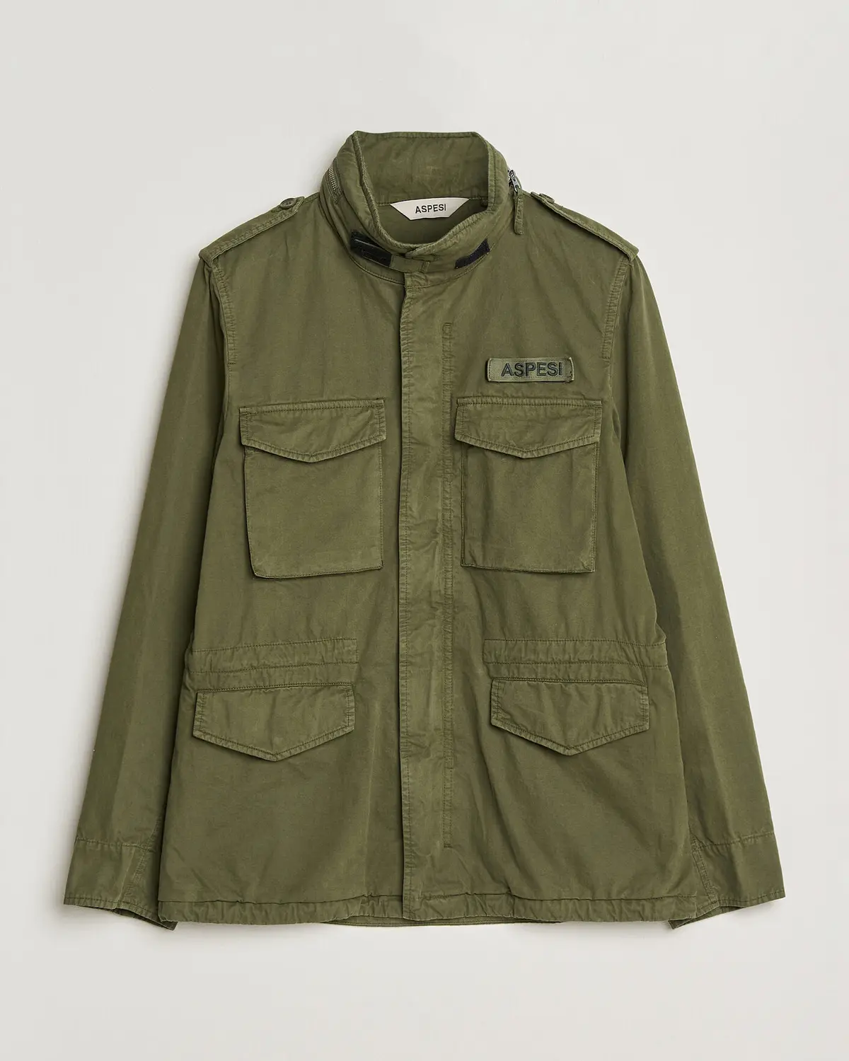 Aspesi Washed Cotton Field Jacket Military