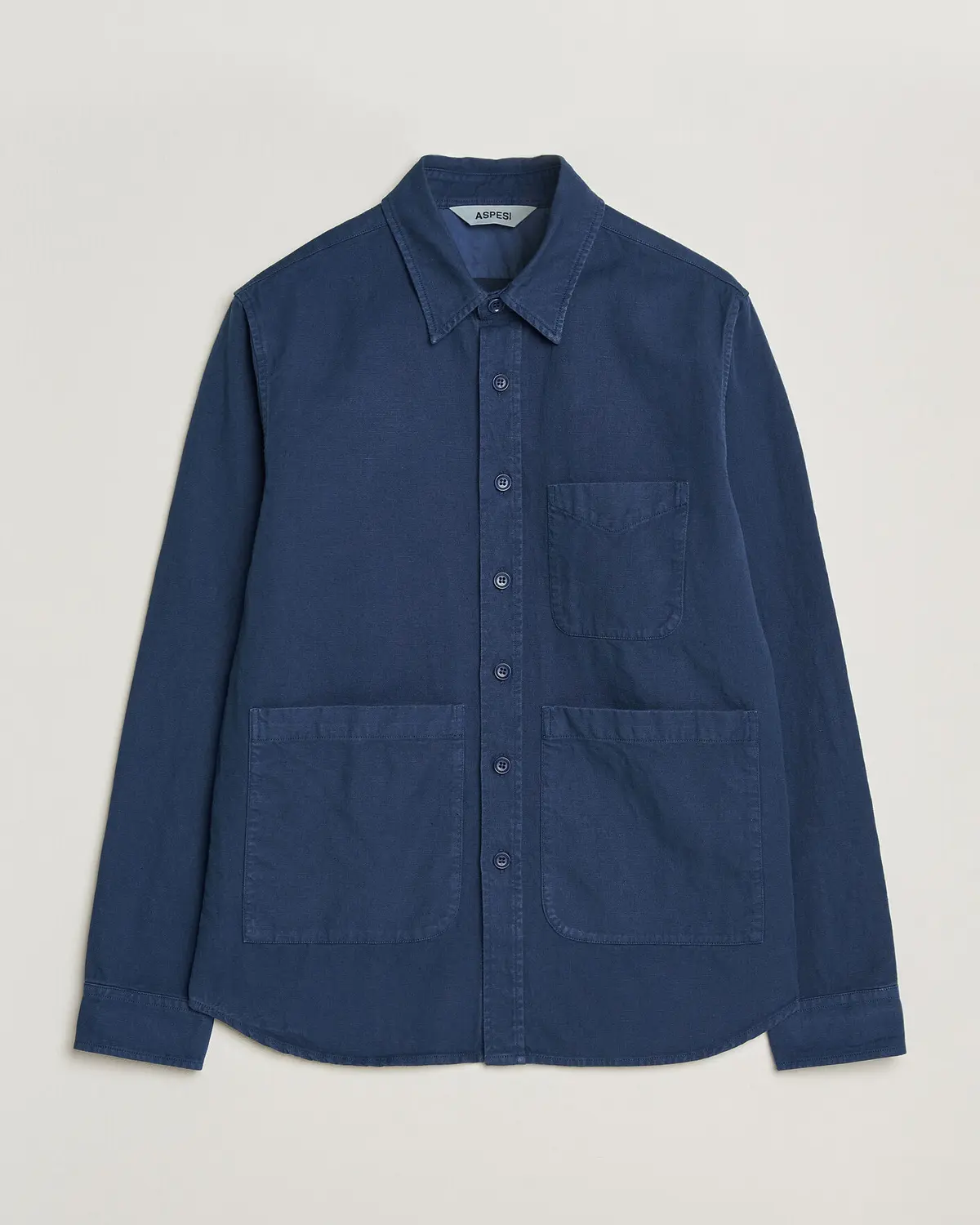 Aspesi Garment Dyed Utility Shirt Dark Blue
