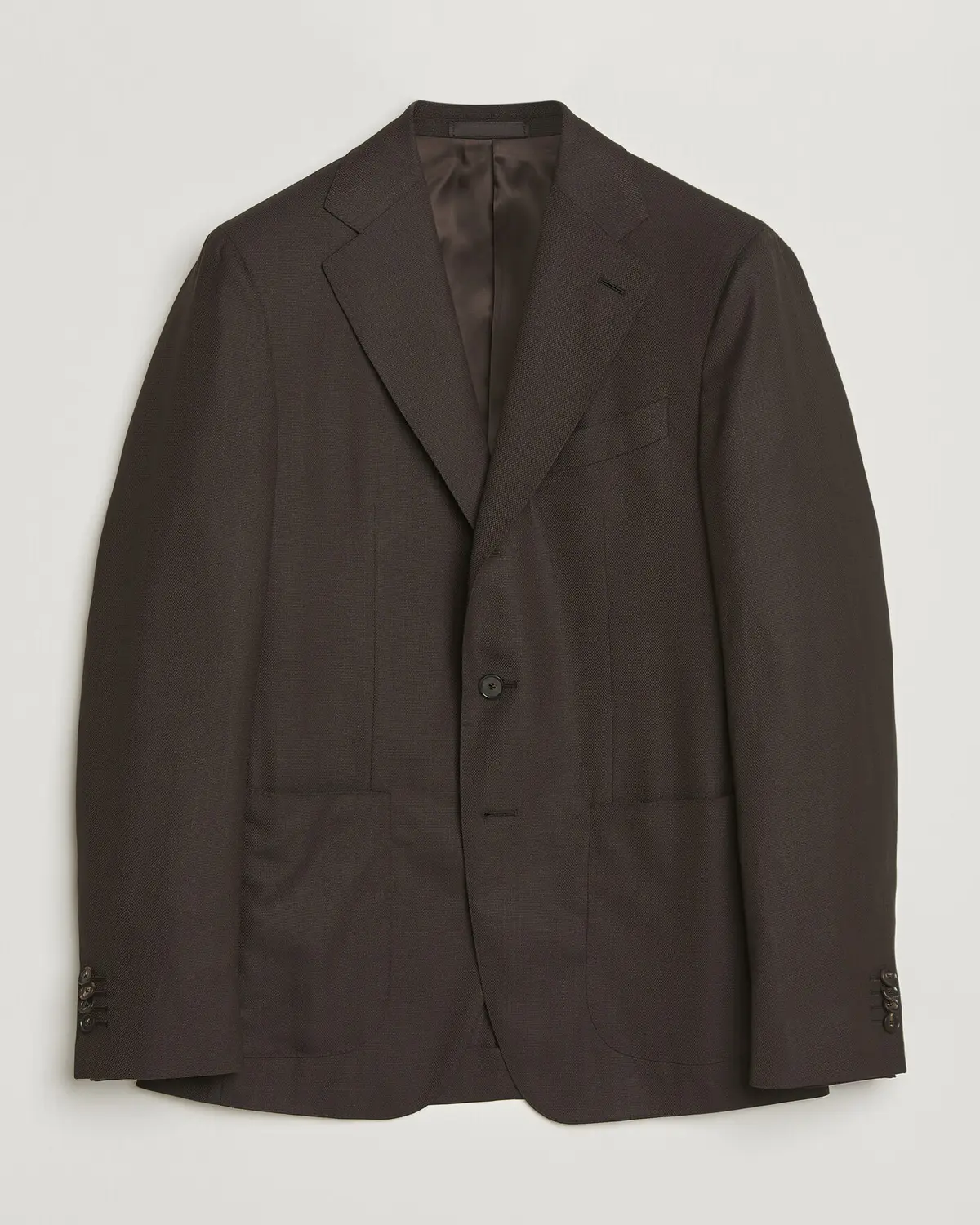 Caruso Aida Wool Hopsack Blazer Dark Brown