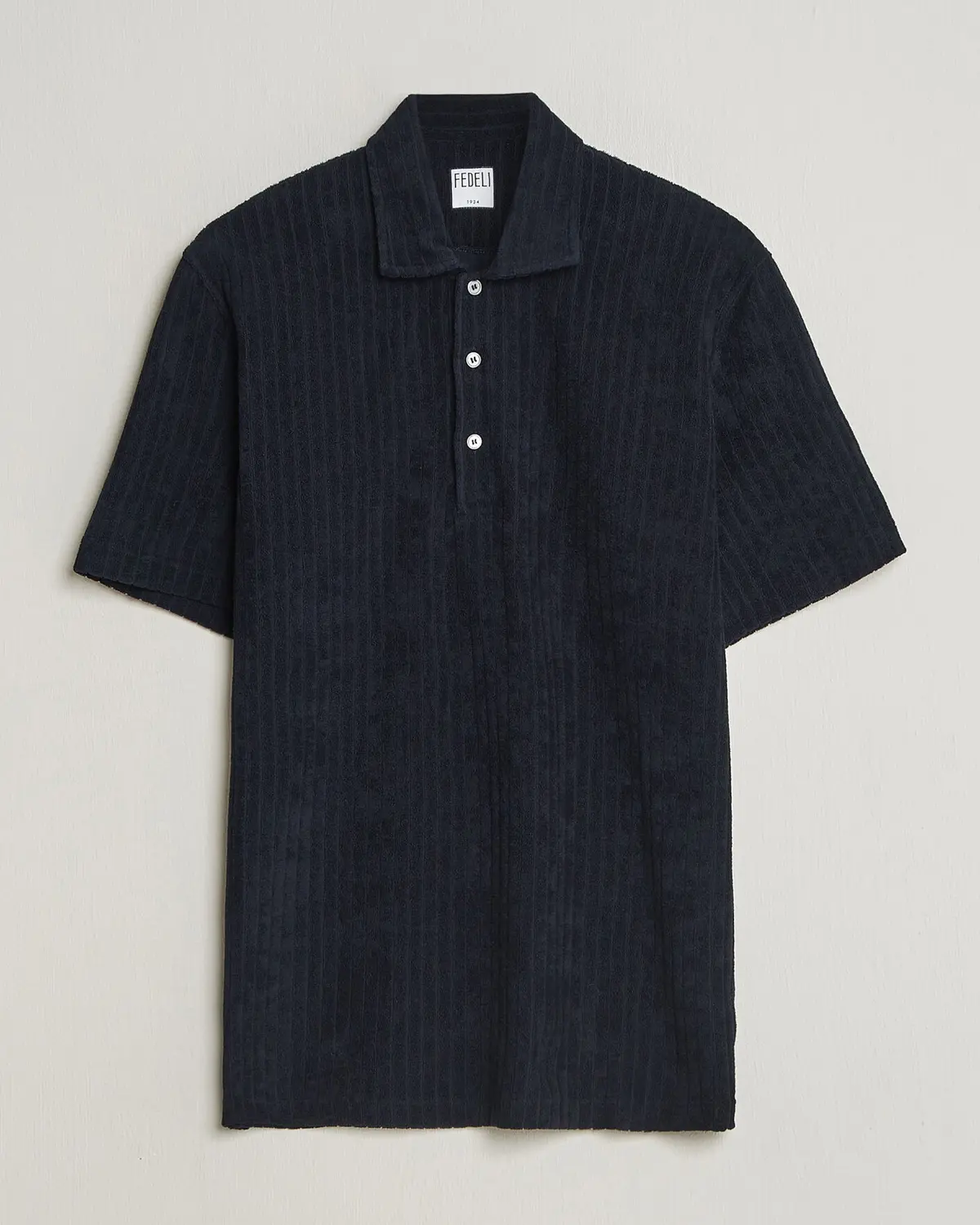Fedeli Rib Terry Polo Navy