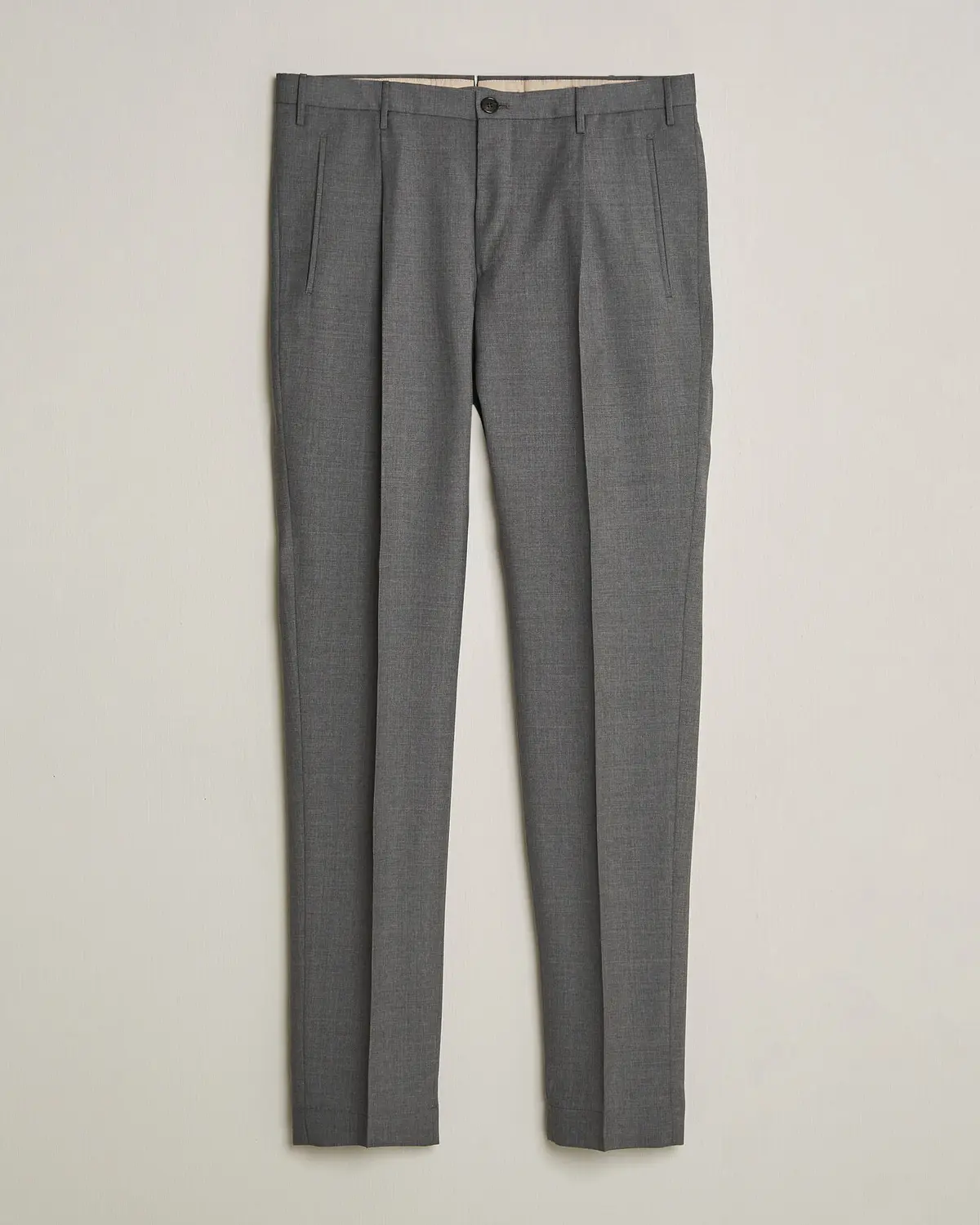 Incotex Regular Fit Super 100s Wool Pants Grey Melange