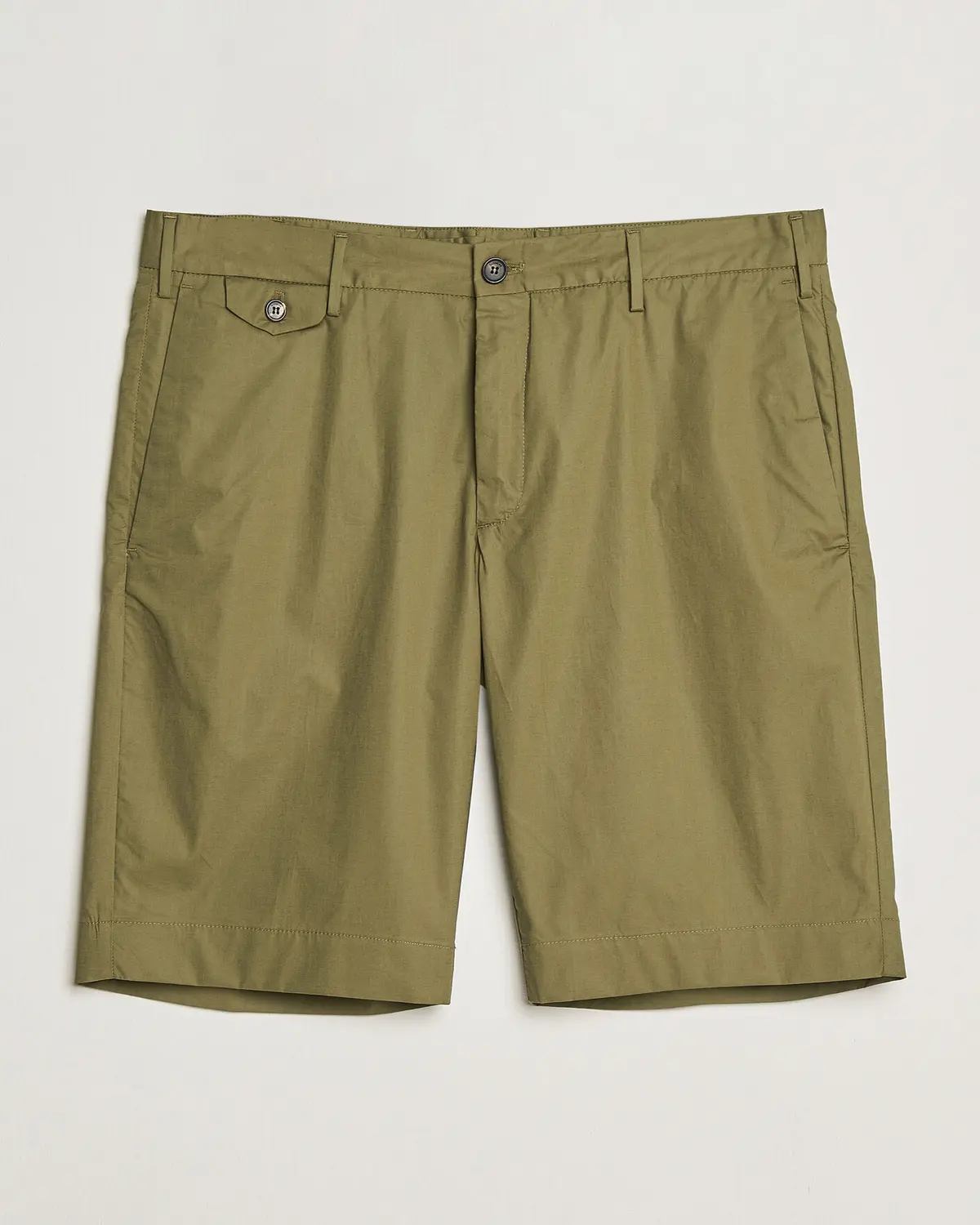 Incotex Cotton Poplin Shorts Olive