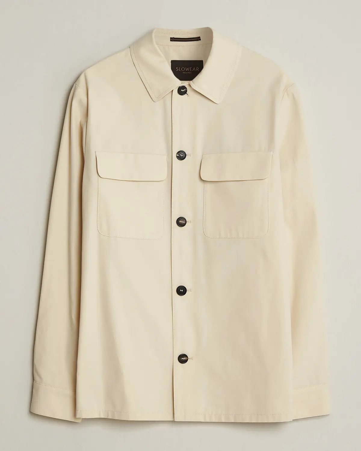 Incotex Ice Cotton Twill Overshirt Natural