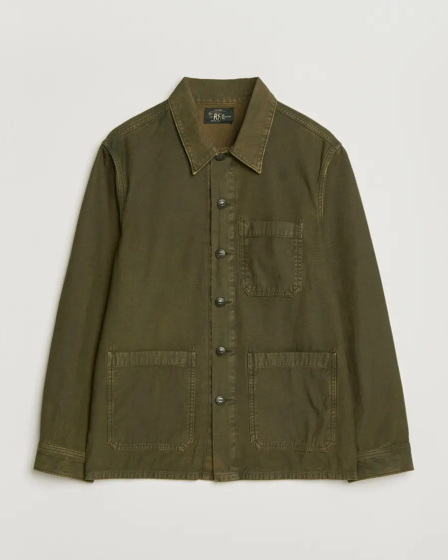 RRL Asher Overshirt Washed Brown