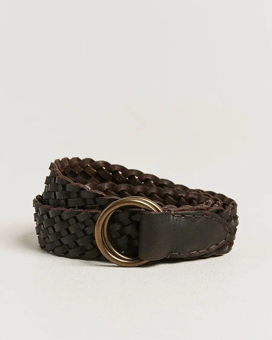 RRL Braided Belt Dark Brown