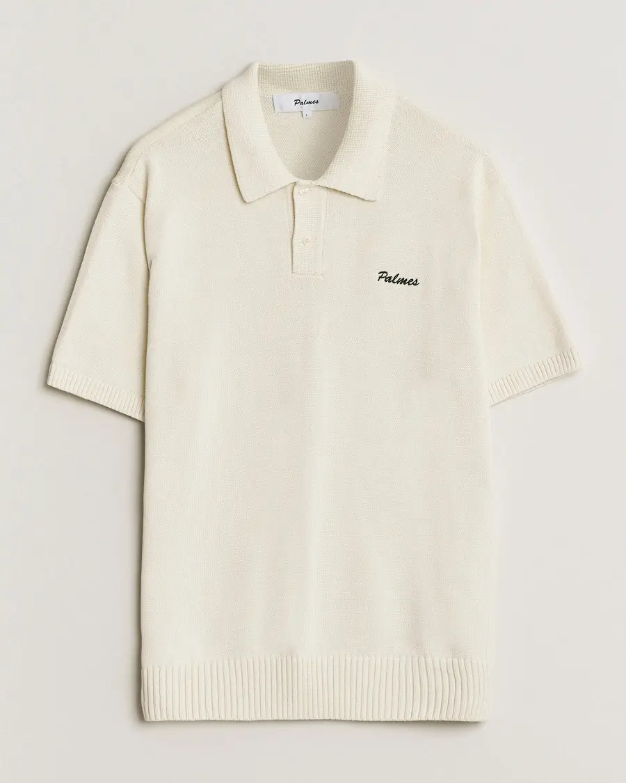 Palmes Cotton Knit Polo Off White