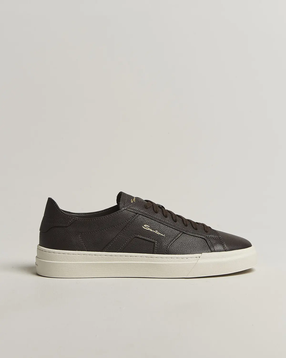 Santoni Double Buckle Sneakers Dark Brown Calf