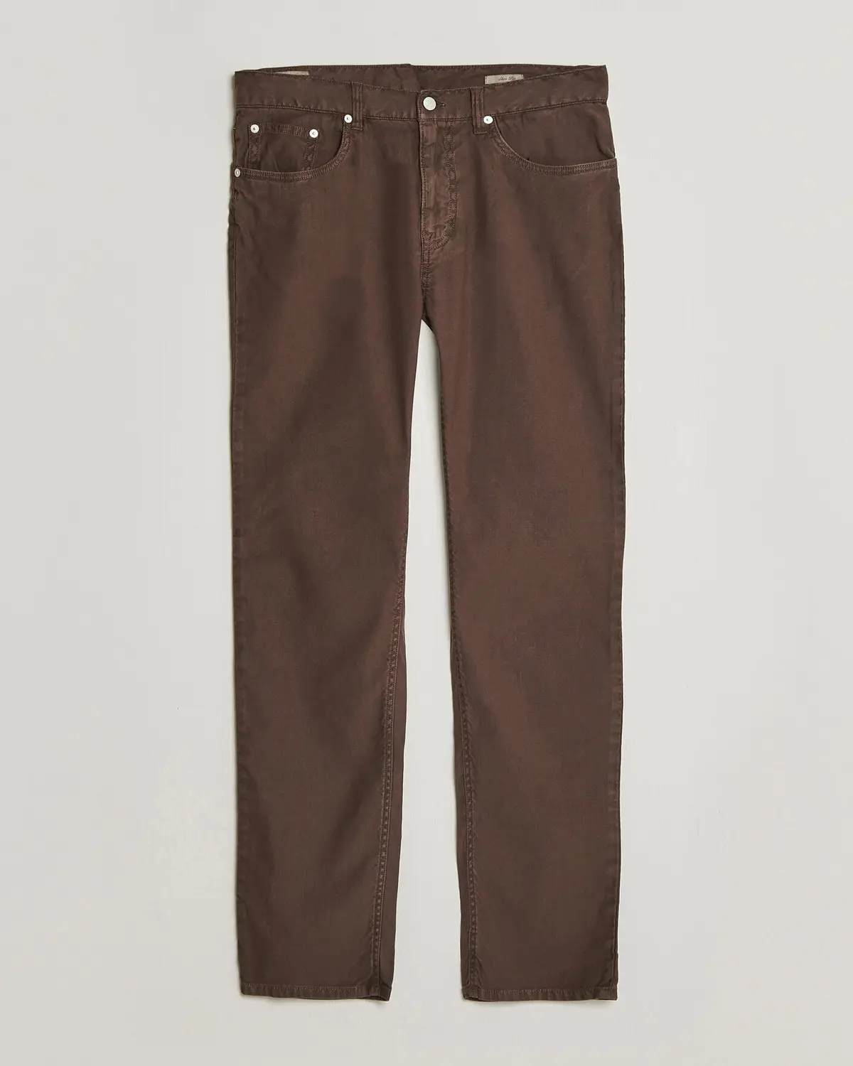 GANT Slim Fit Cotton/Linen 5-Pocket Pants Rich Brown