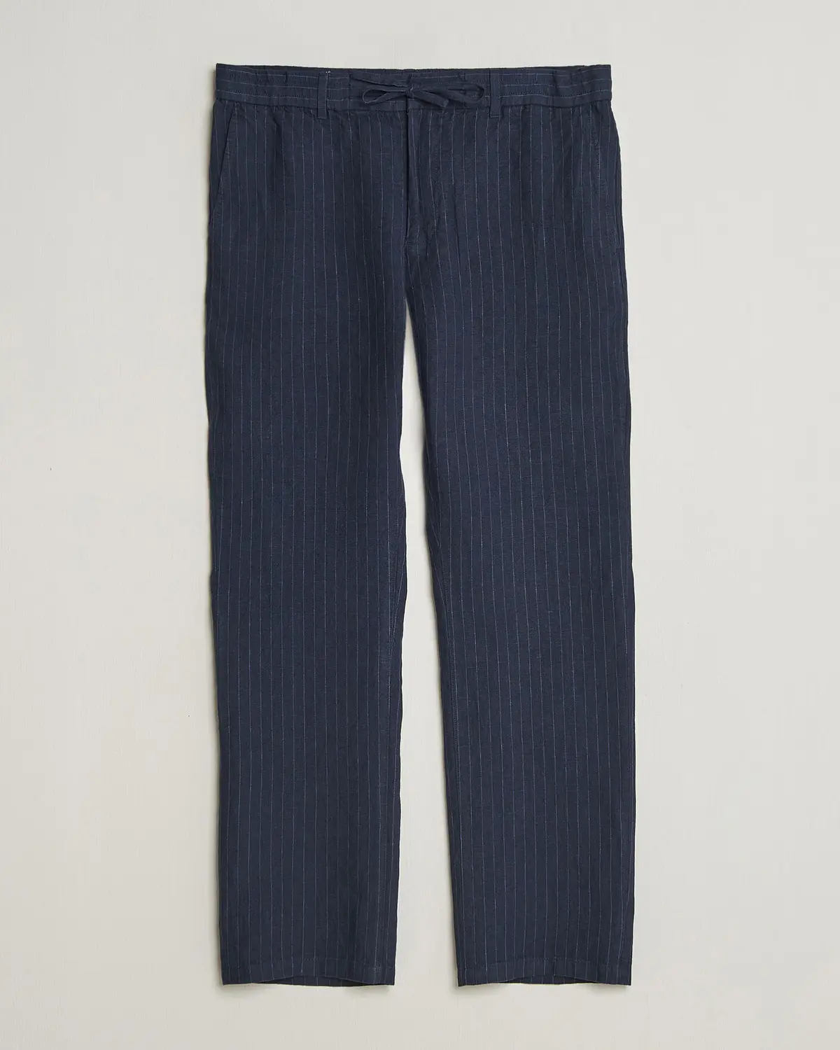 GANT Regular Fit Stiped Linen Drawstring Pants Evening Blue