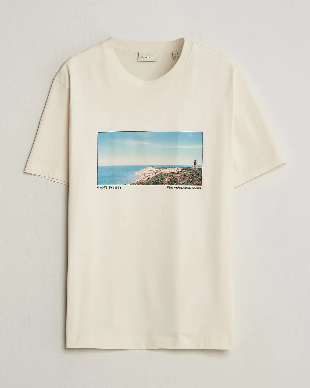 GANT Scenery Graphic Crew Neck T-Shirt Cream
