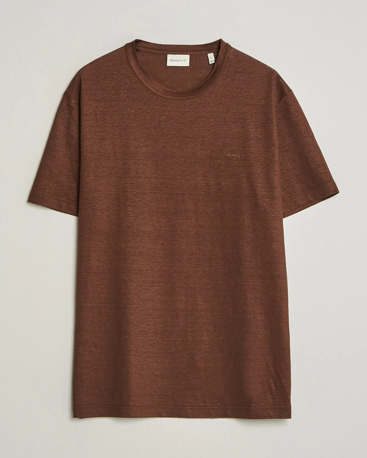 GANT Linen T-Shirt Mahogany Brown