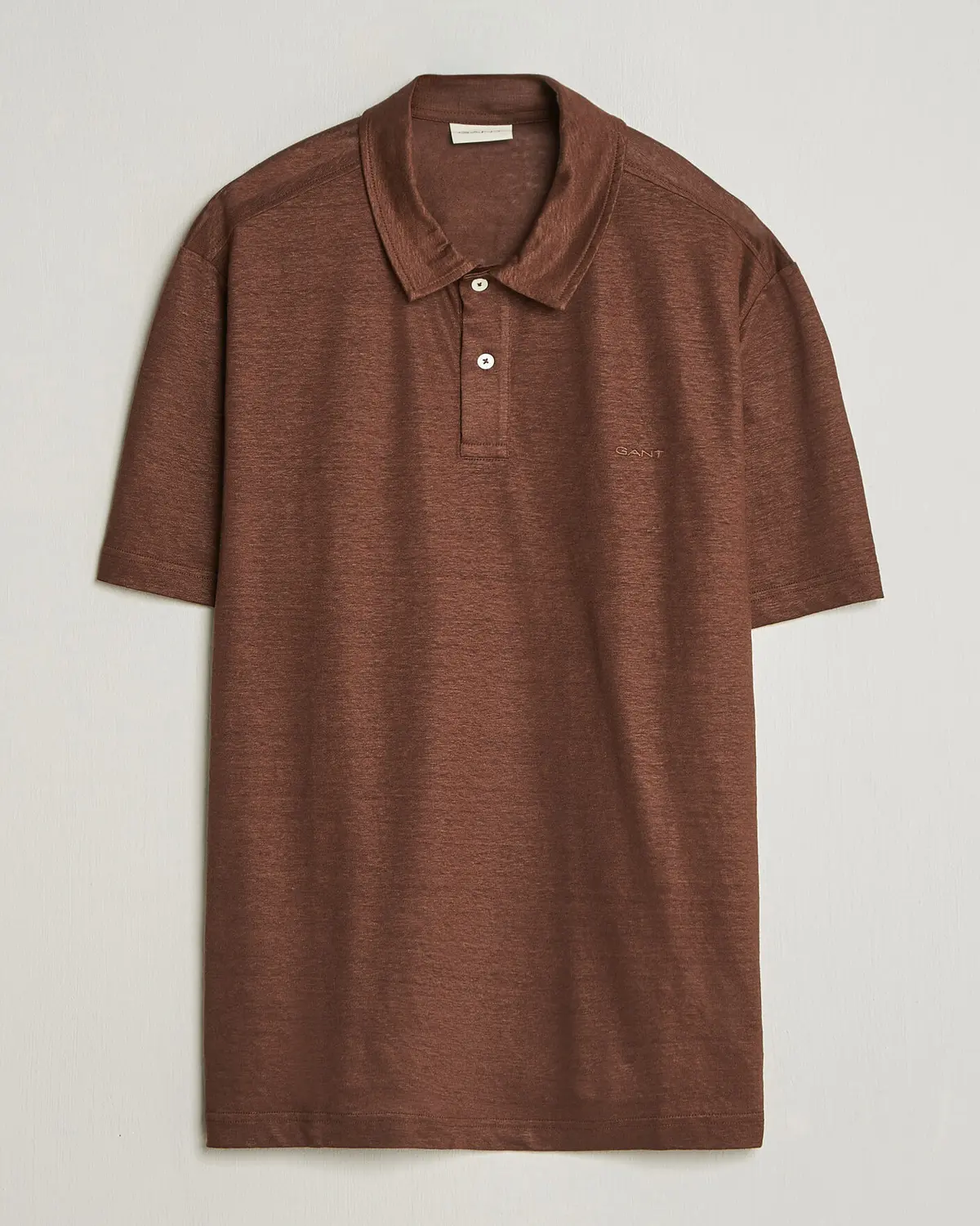 GANT Linen Polo Mahogany Brown
