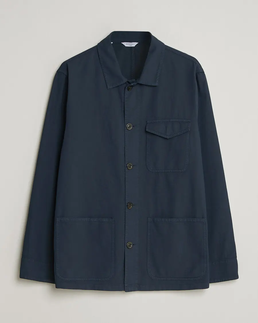 Boglioli Cotton Gabardine Work Jacket Navy