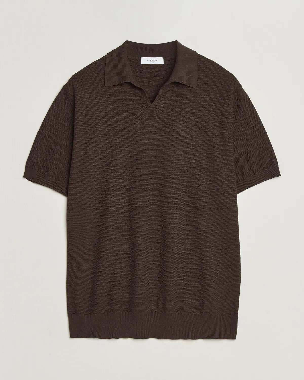 Boglioli Short Sleeve Polo Piquet Brown