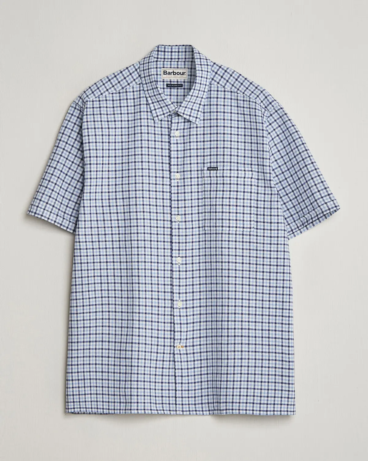 Barbour Lifestyle Nelson Gingham Summer Fit Shirt Blue