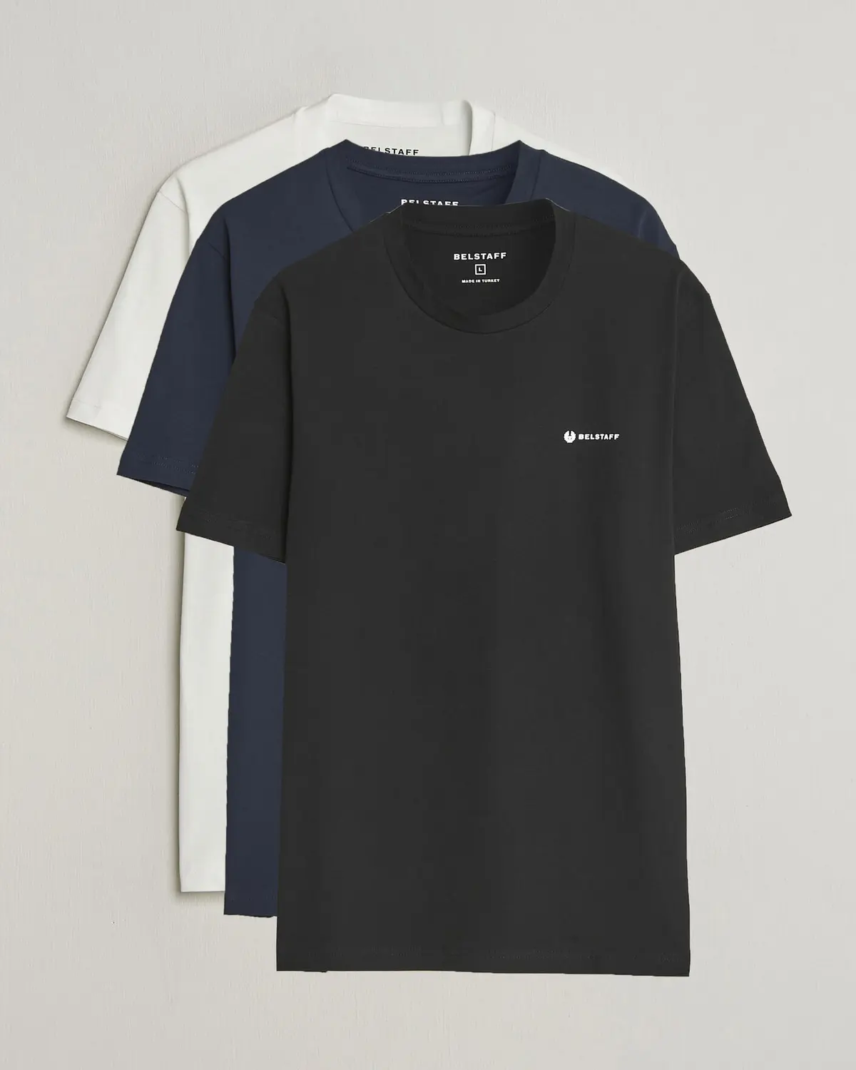 Belstaff 3-Pack Squad Crew Neck T-Shirt Black/Dark Ink/White