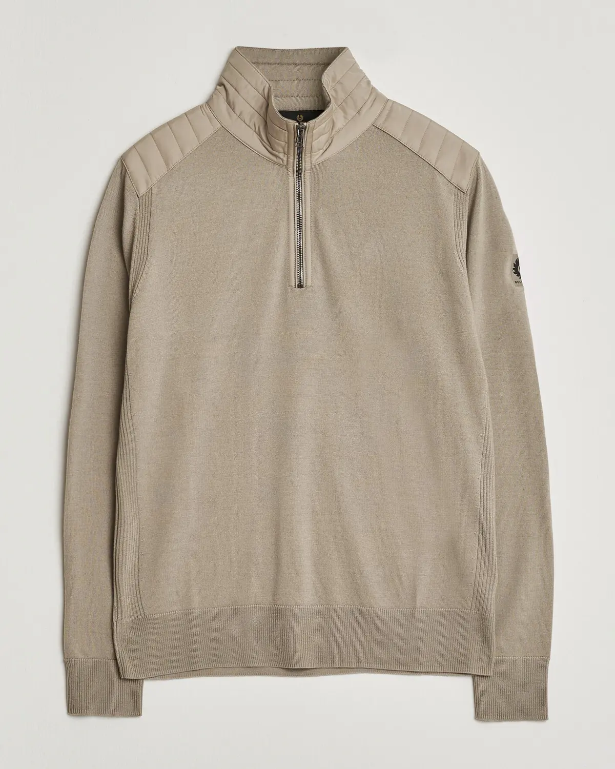 Belstaff Klimington Knitted Half Zip Dark Sand