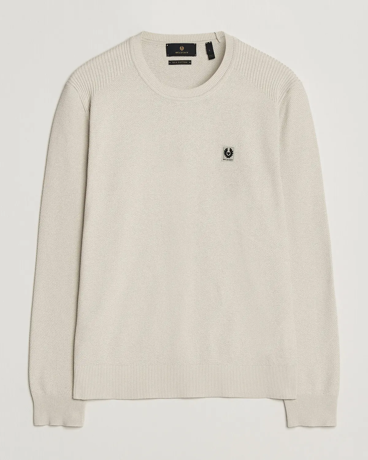 Belstaff Coast Knitted Crew Neck Silver Birch