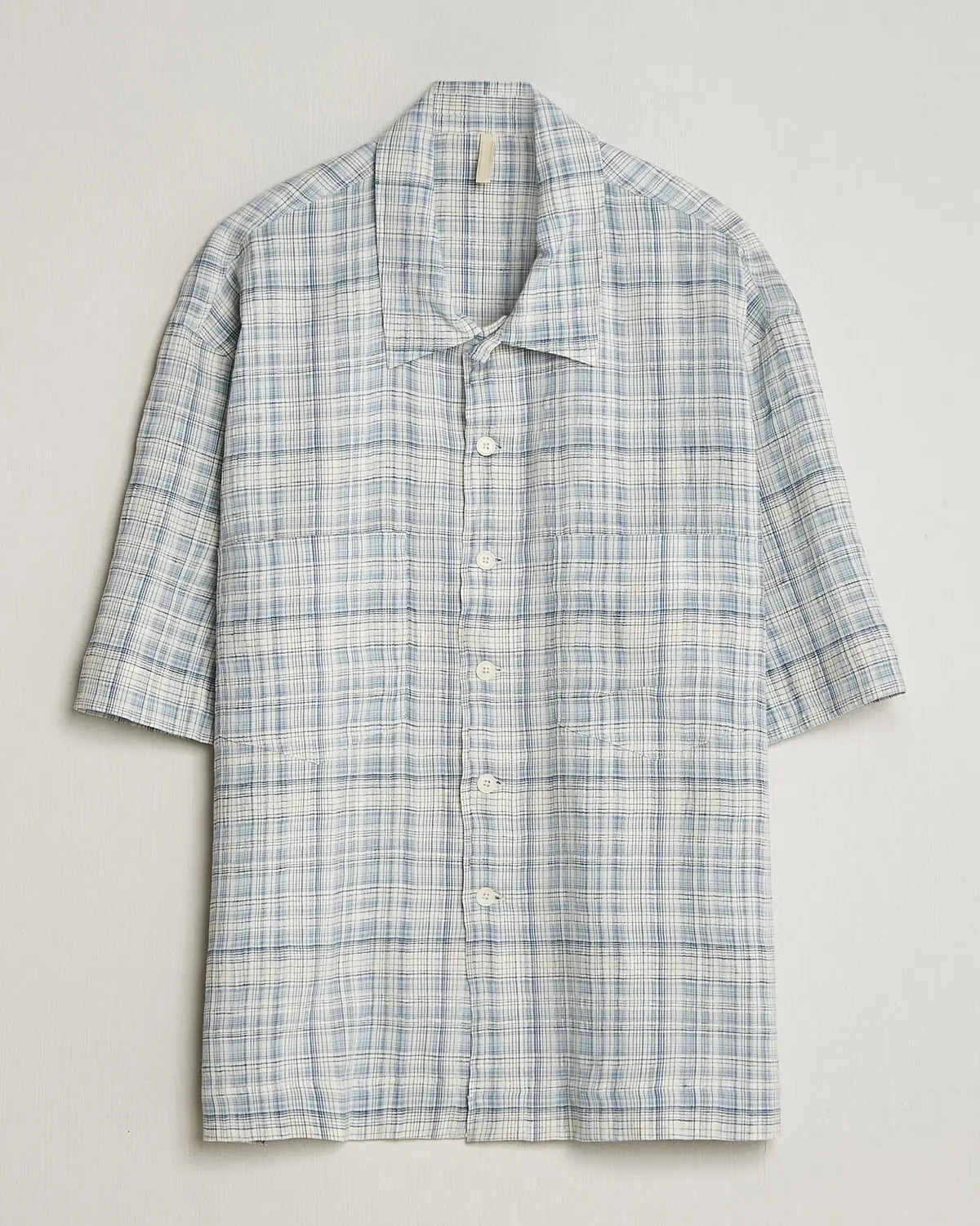 Sunflower Adam Short Sleeve Shirt Light Blue Check