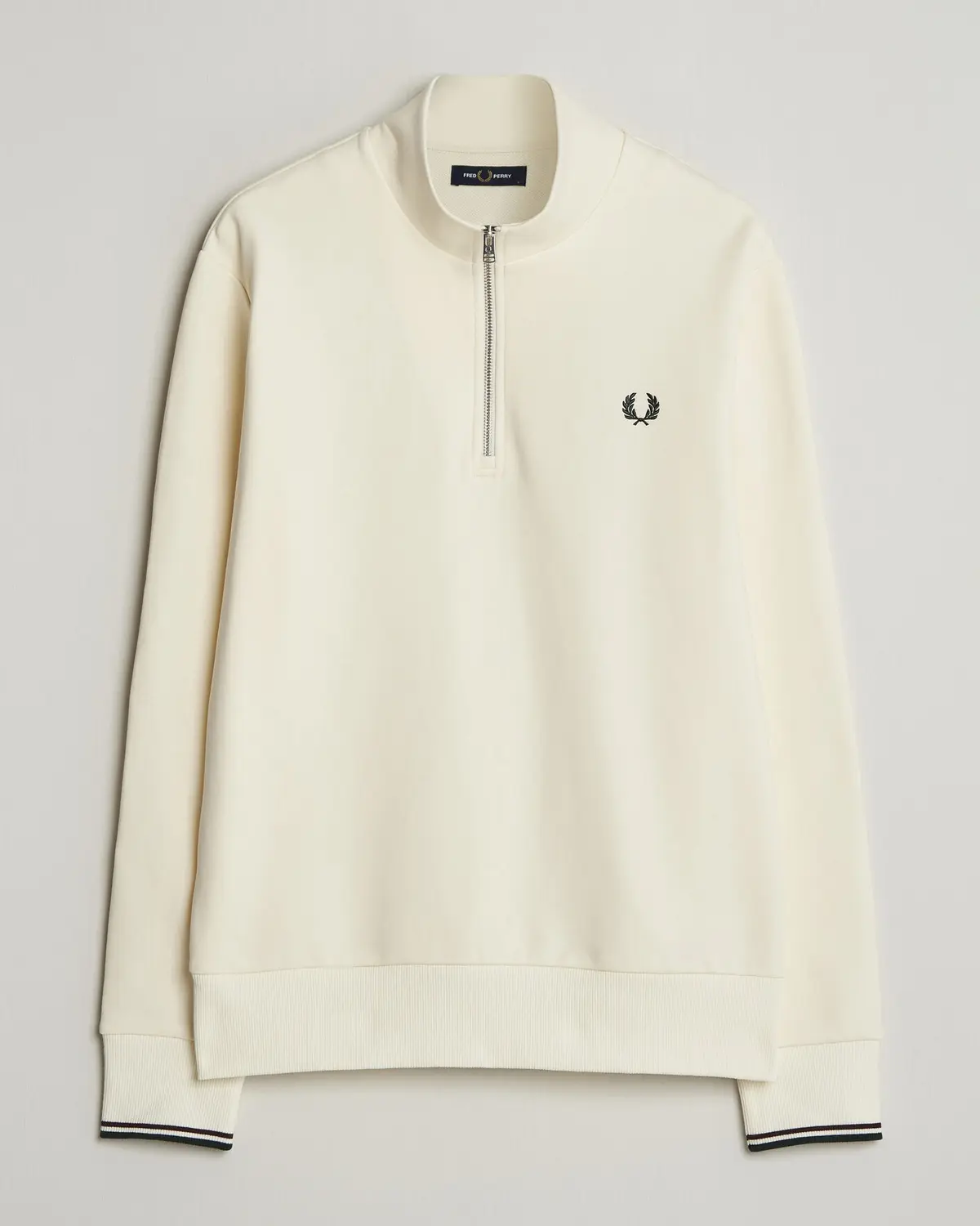 Fred Perry Half Zip Sweatshirt Ecru