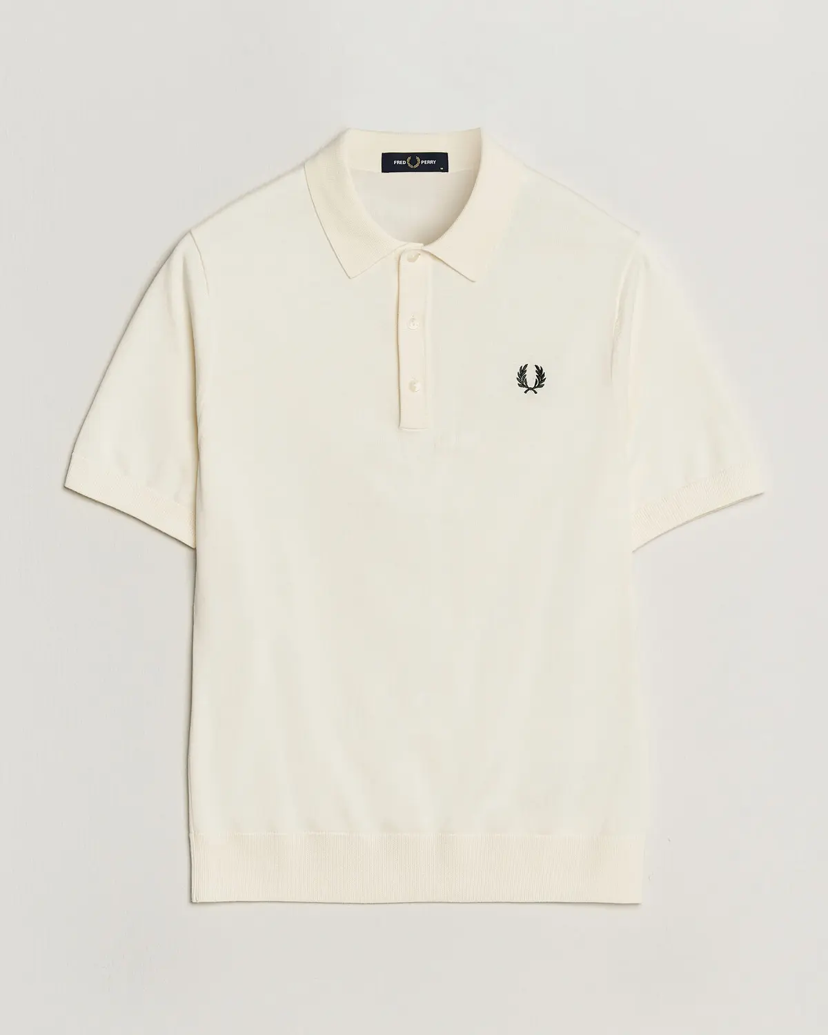 Fred Perry Cotton Knitted Polo Ecru