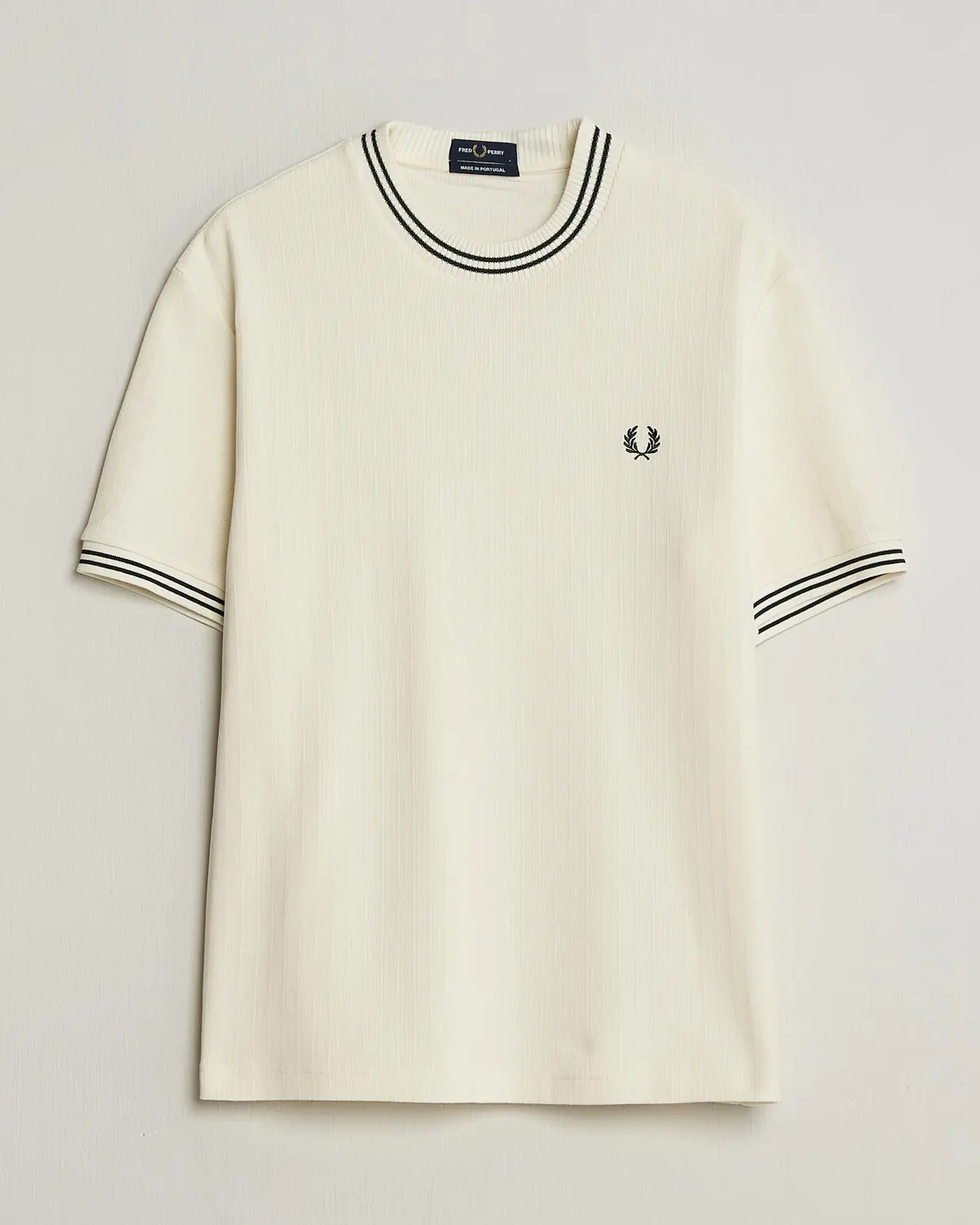 Fred Perry Rib Knitted T-Shirt Ecru