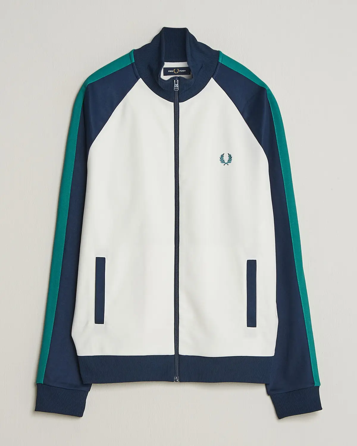 Fred Perry Contrast Sleeve Track Jacket Snow White