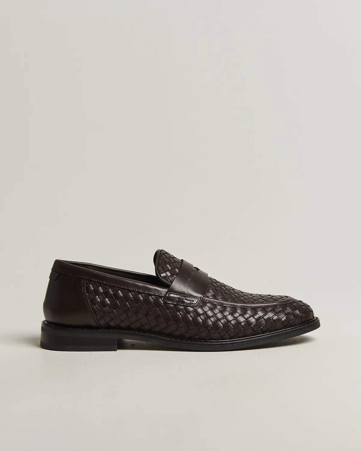 GANT Lozham Braided Leather Loafer Dark Brown