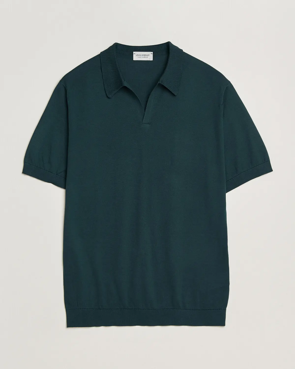 John Smedley Noah Open Collar Sea Island Polo Rainforest