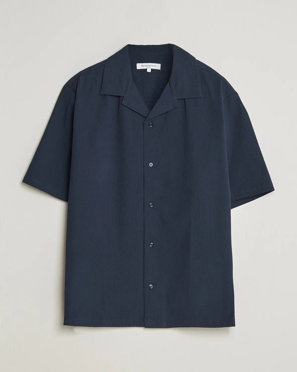 Maison Kitsuné Seersucker Resort Shirt Navy