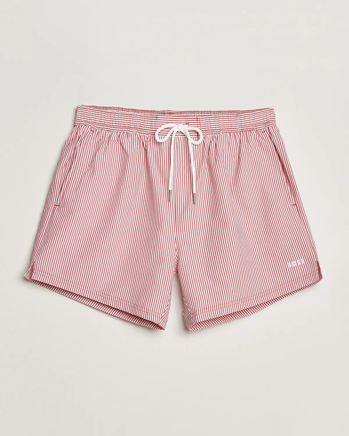 BOSS BLACK Velvetfish Seersucker Swimshorts Dark Red