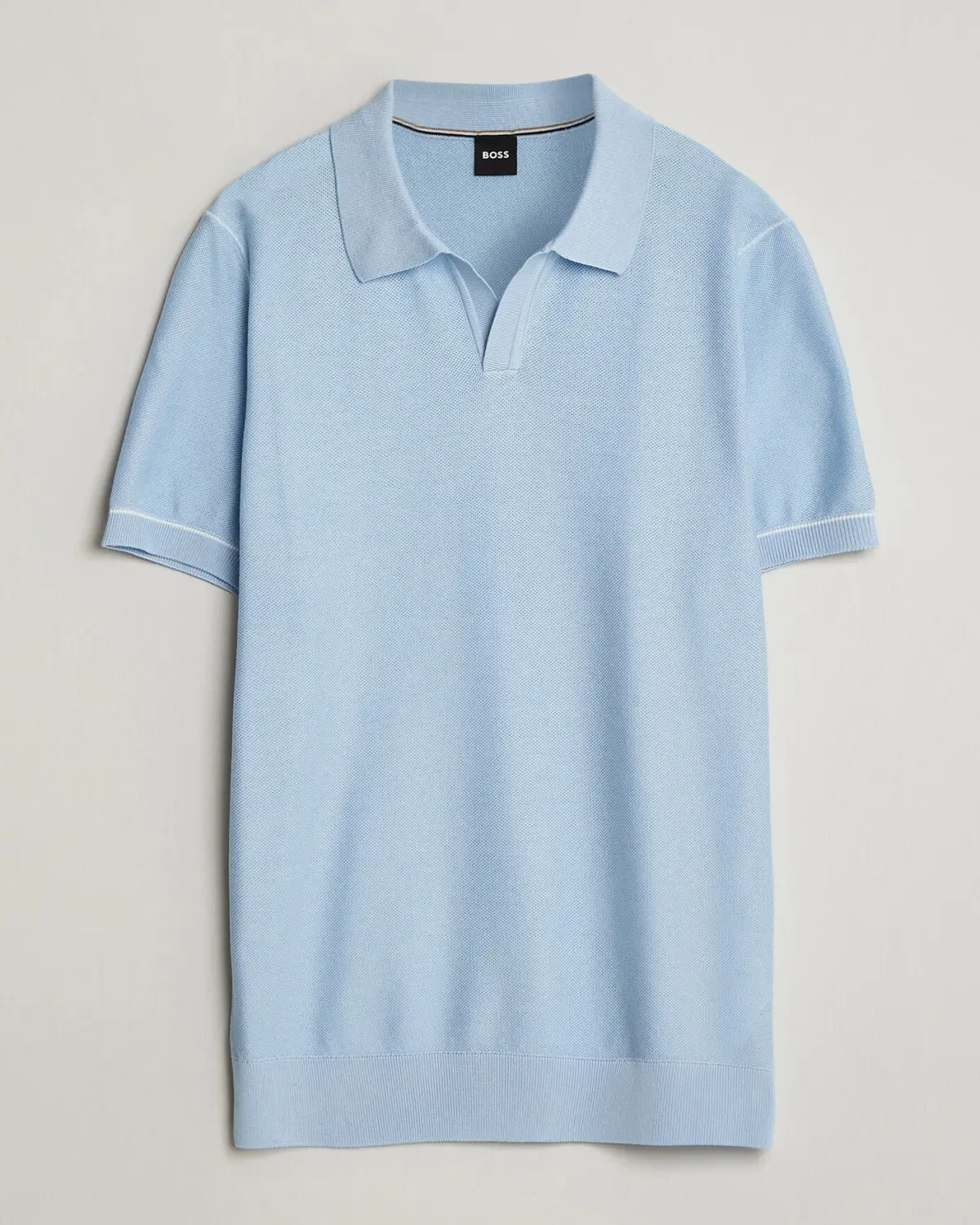 BOSS BLACK Narciso Knitted Polo Light Blue