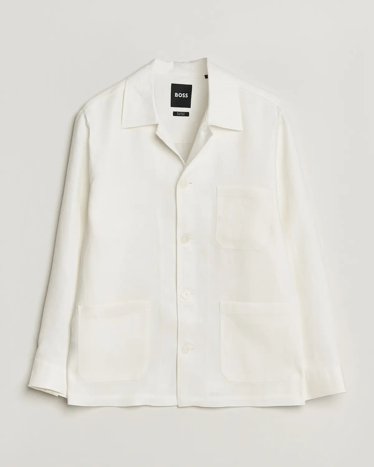 BOSS BLACK Cai Linen Overshirt White