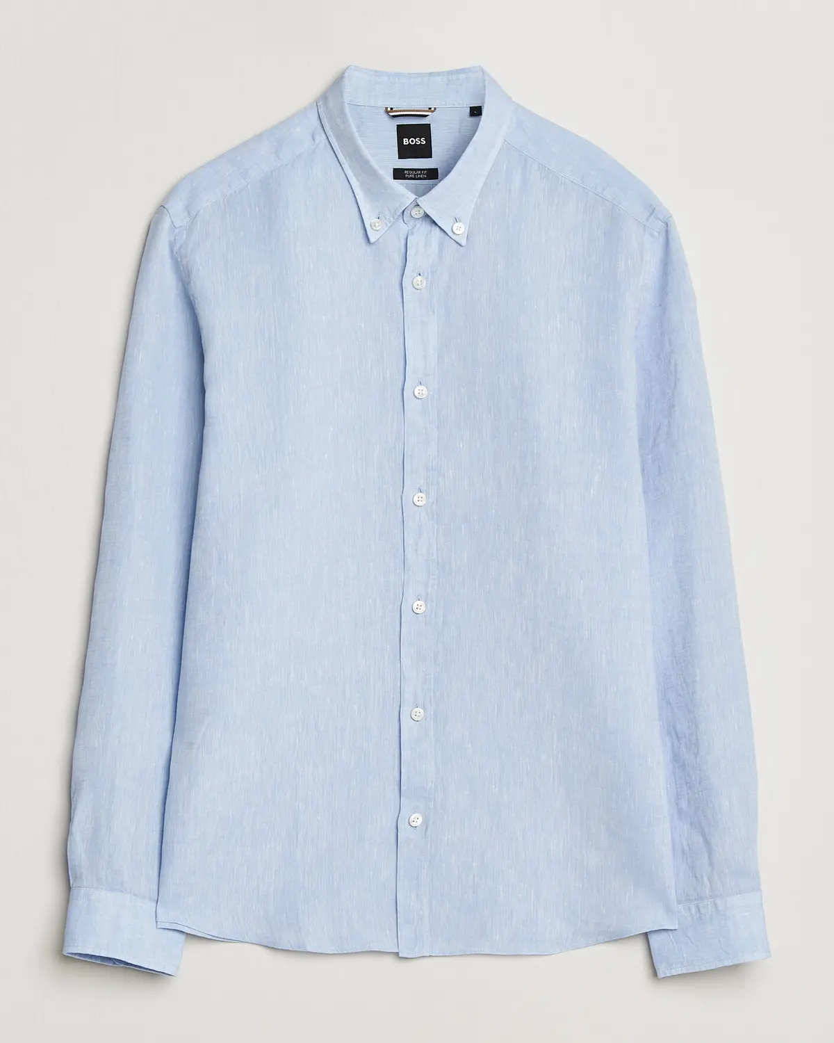 BOSS BLACK Liam Linen Shirt Light Blue