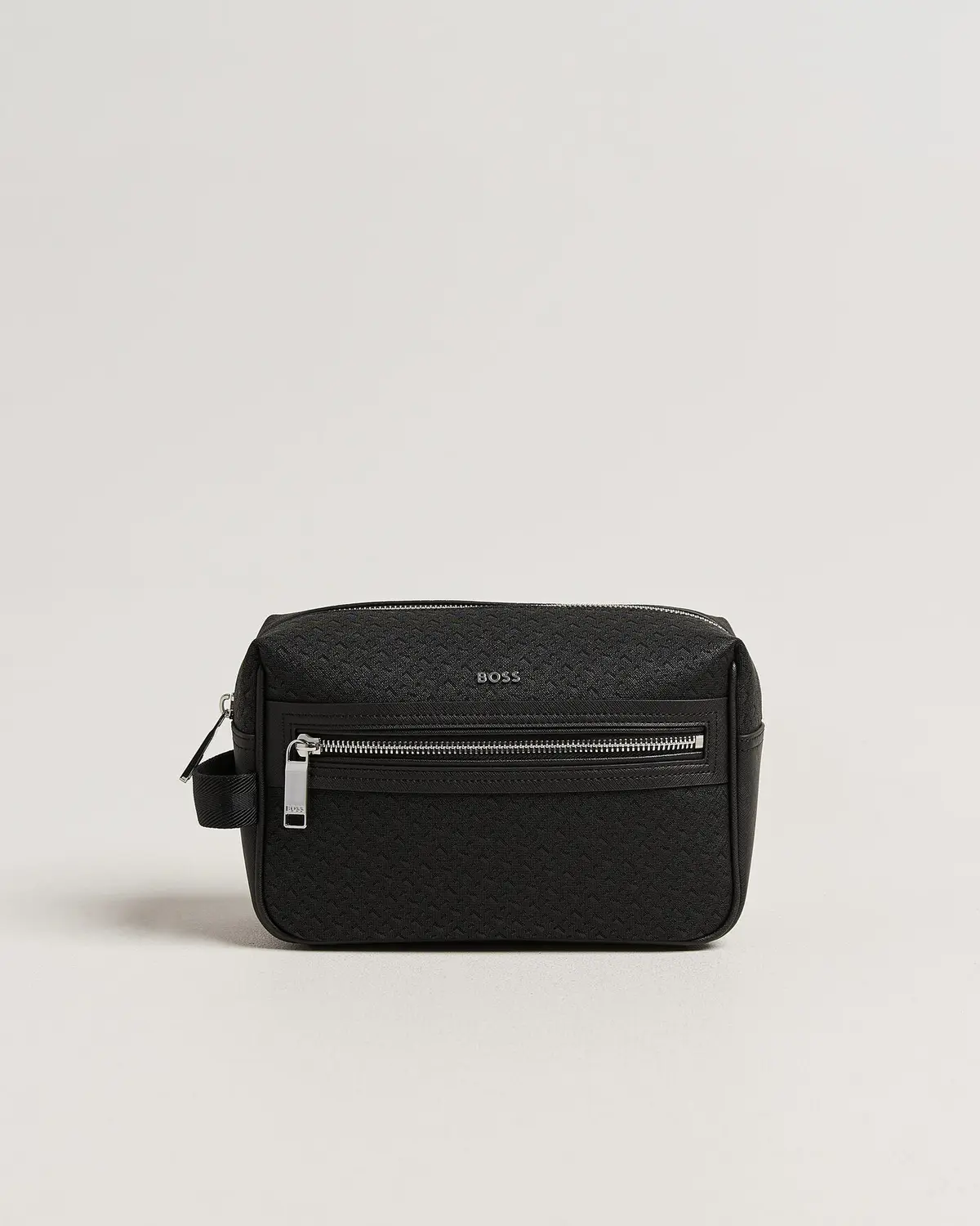 BOSS BLACK Daxter Monogram Leather Washbag Black