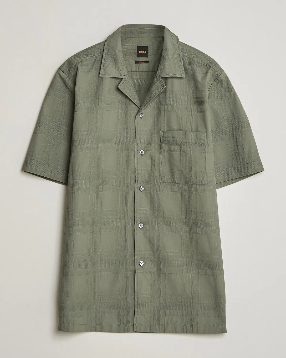 BOSS ORANGE Rayer Cotton Resort Shirt Open Grey
