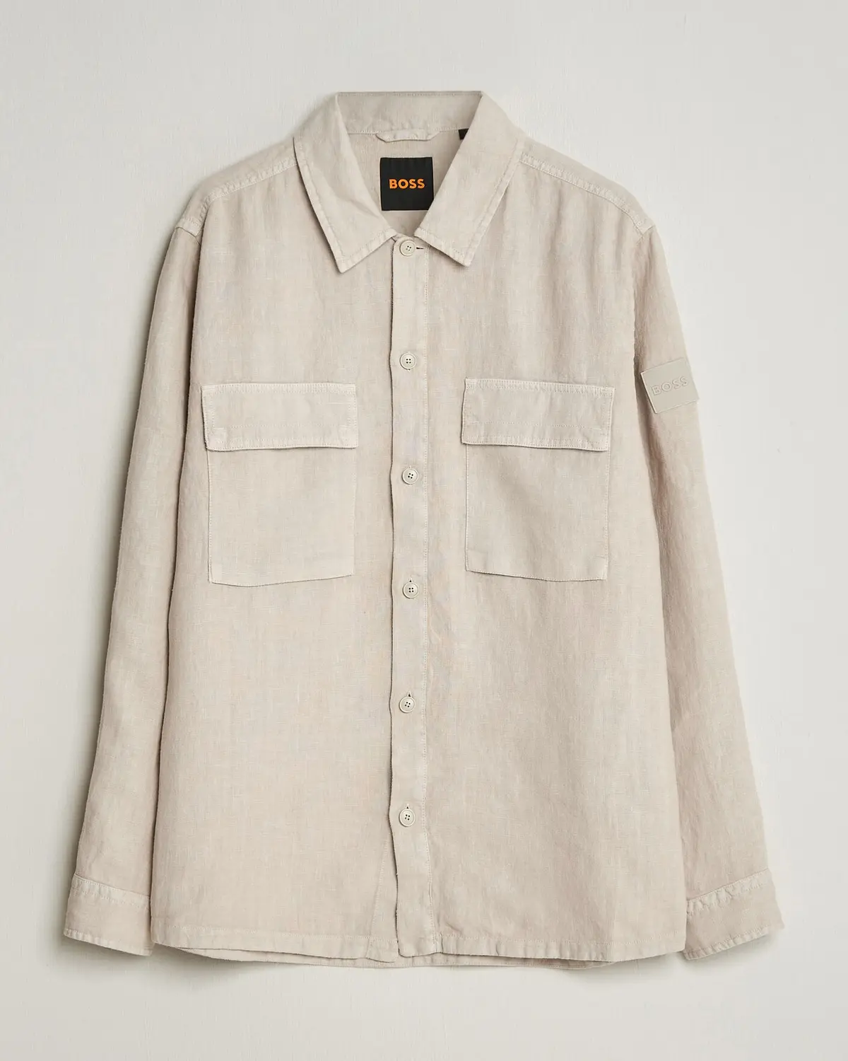 BOSS ORANGE Locky Linen Overshirt Beige