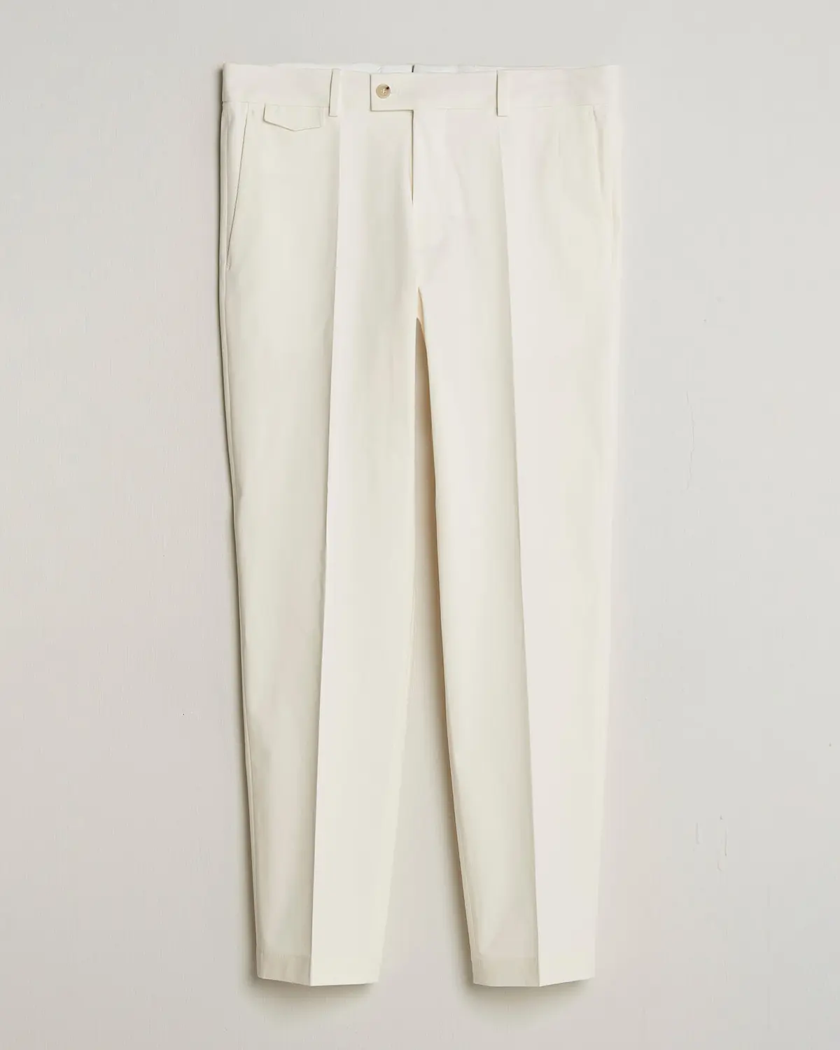 BOSS CAMEL Peet Cotton Pleated Trousers Open White