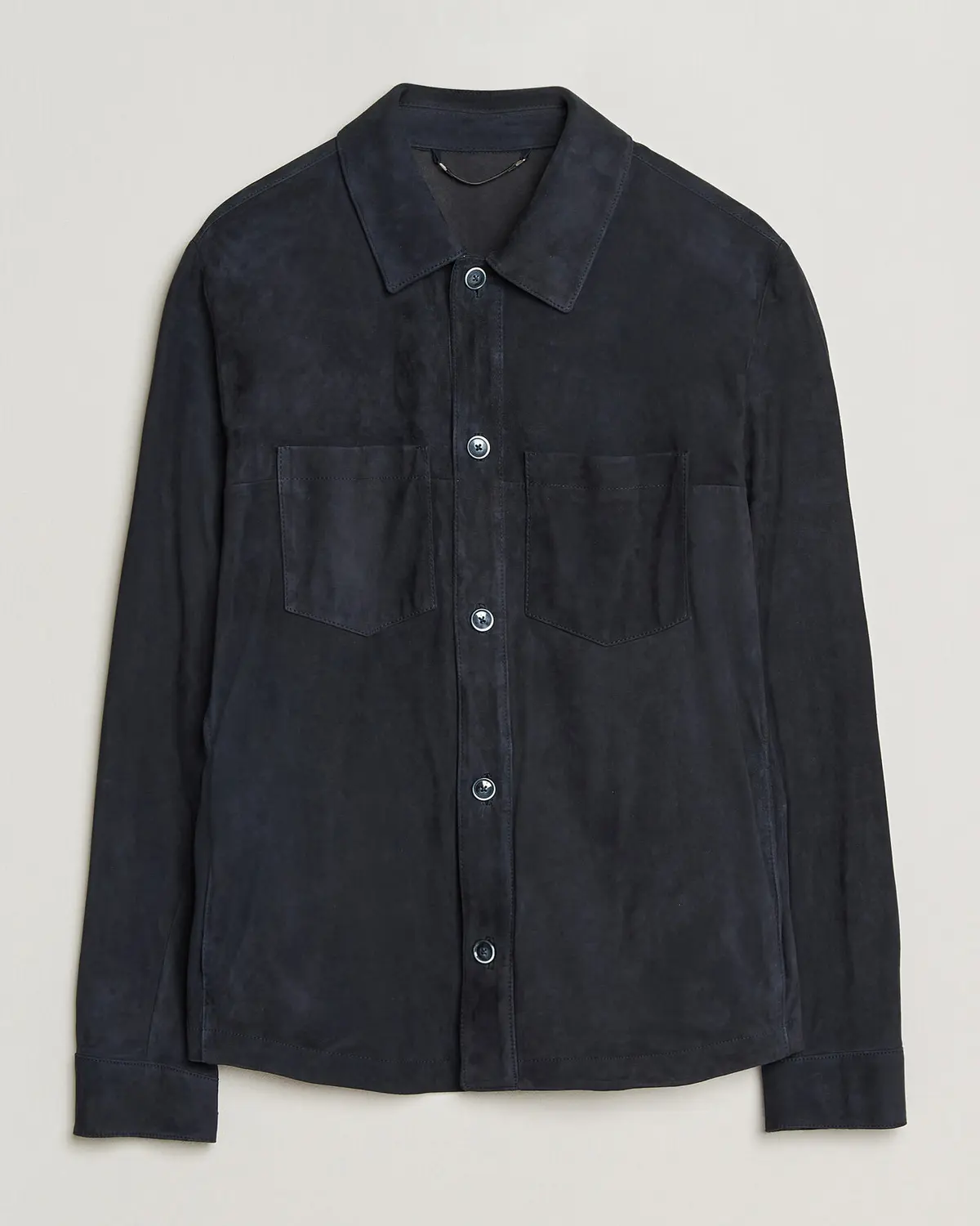 BOSS CAMEL Mando Suede Jacket Dark Blue