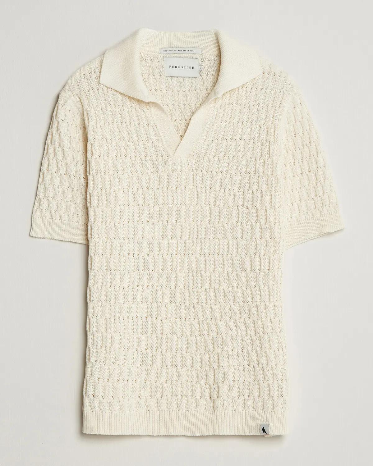 Peregrine Cove Knitted Cotton Polo Shirt White
