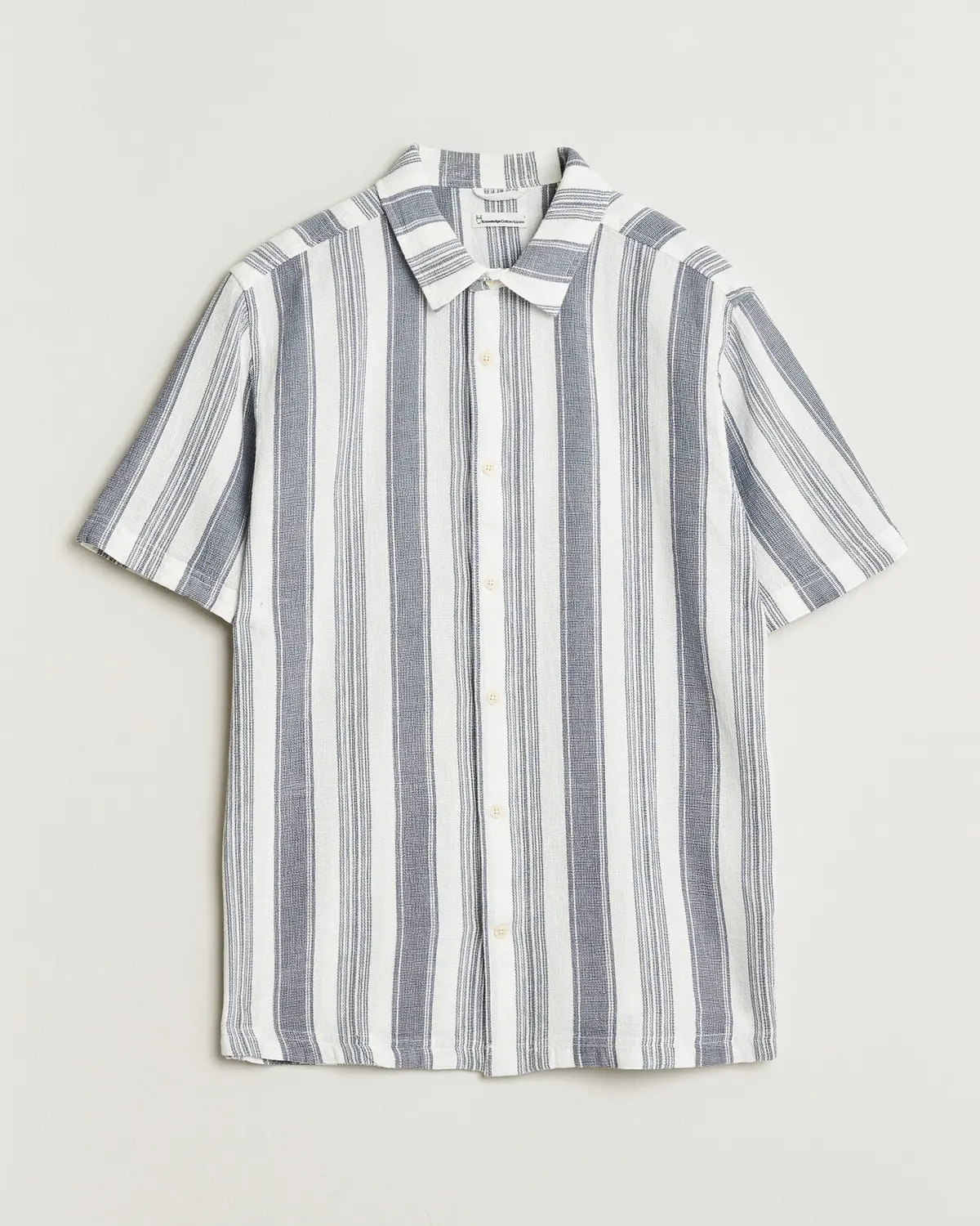 KnowledgeCotton Apparel Box Short Sleeve Stripe Shirt Blue Stripe