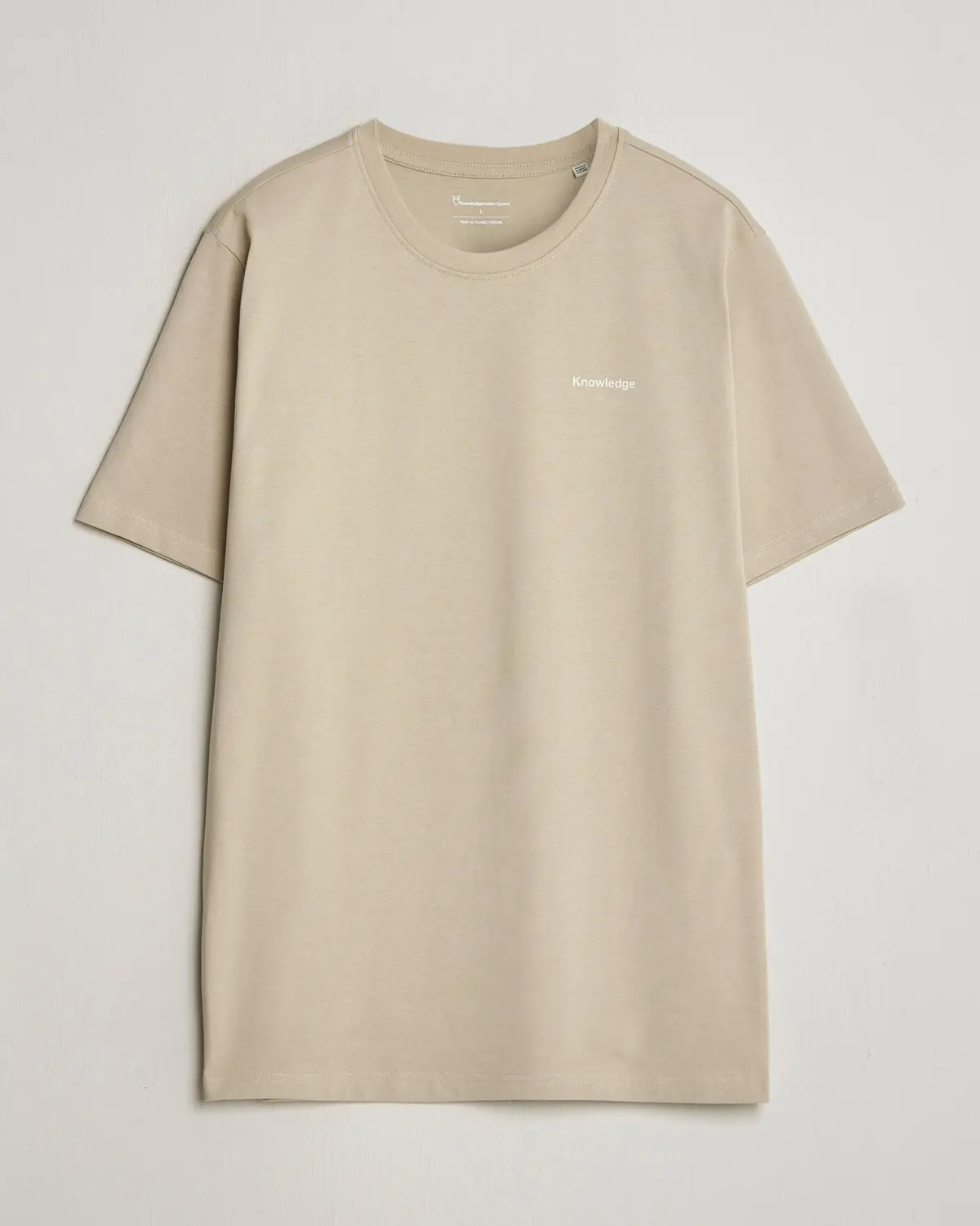 KnowledgeCotton Apparel Back Print T-Shirt Light Feather Grey
