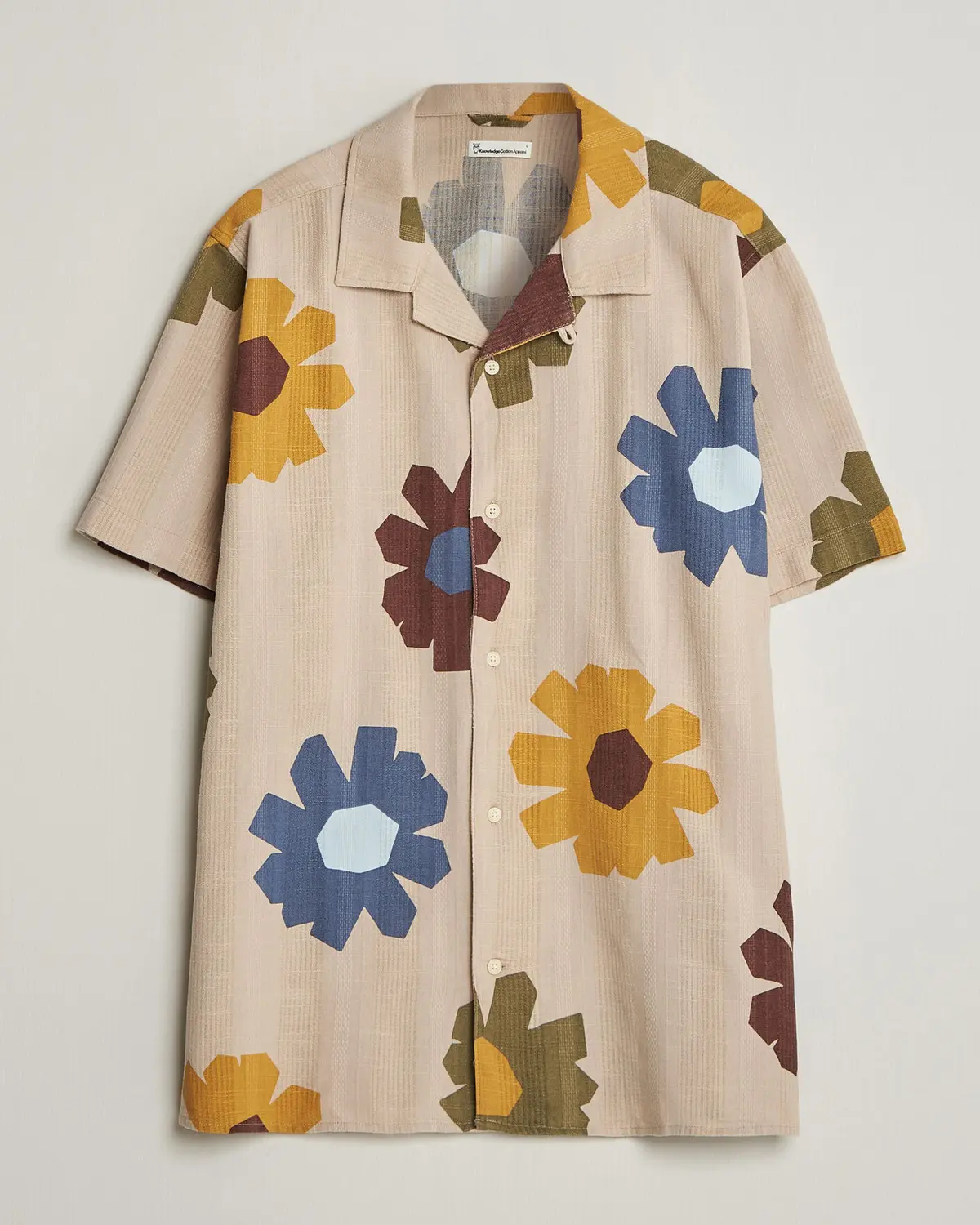 KnowledgeCotton Apparel Relaxed Printed Cotton Short Sleeve Shirt Multi