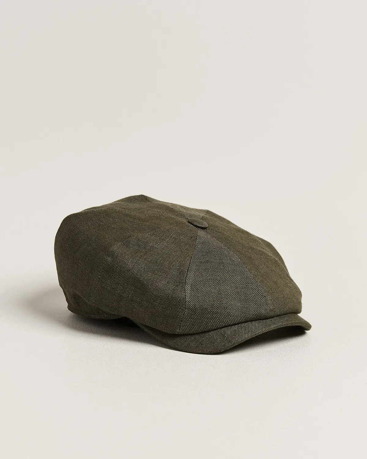 Wigéns Newsboy Retro Hopsack Linen Cap Dark Olive