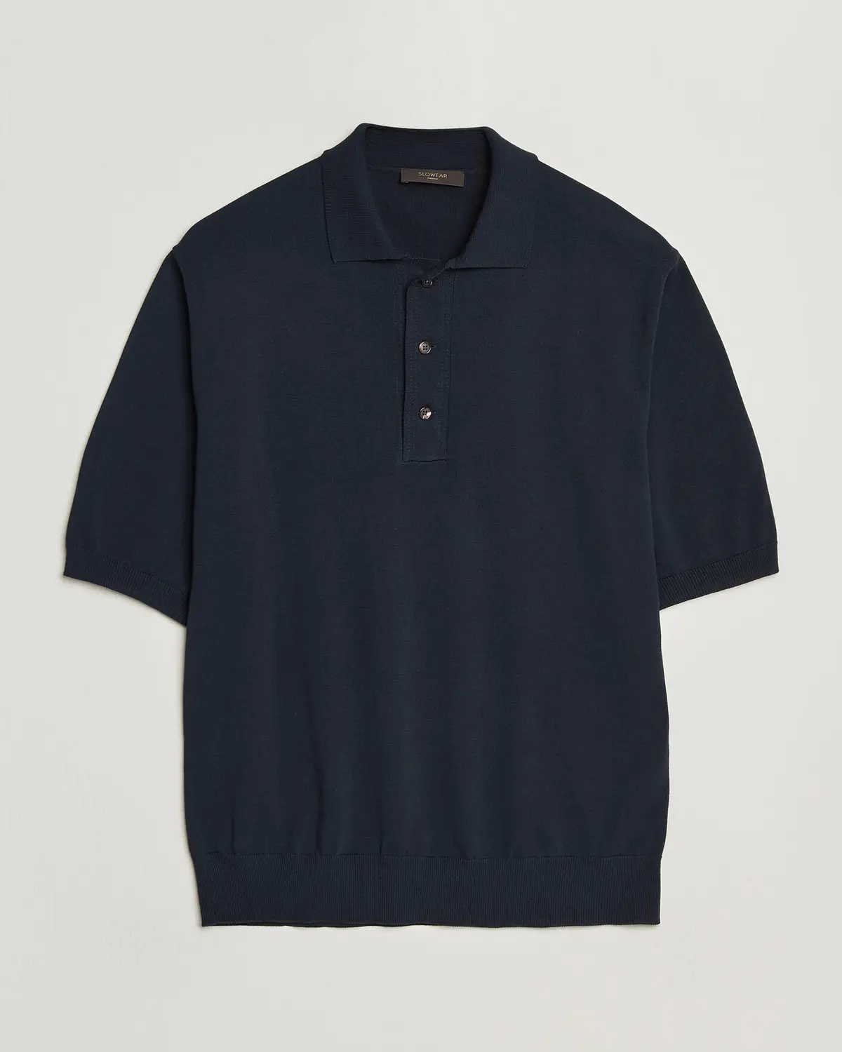 Zanone Knitted Cotton Polo Navy