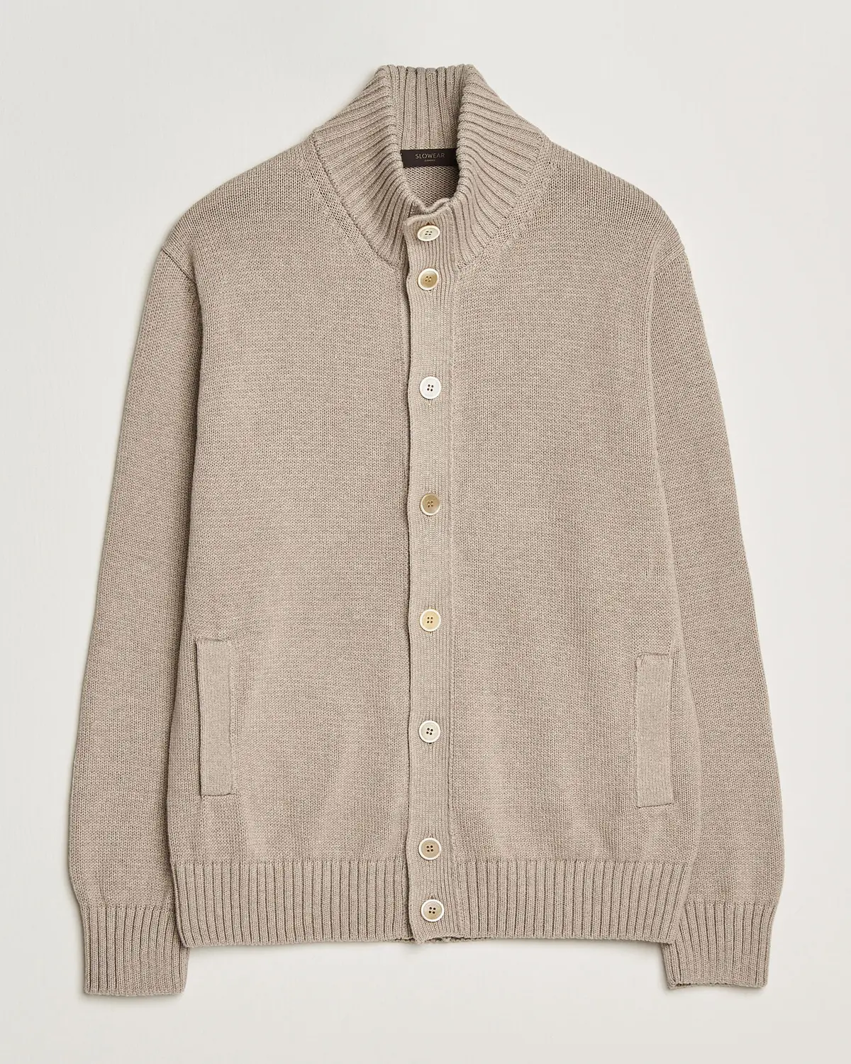 Zanone Soft Cotton Chioto Cardigan Taupe