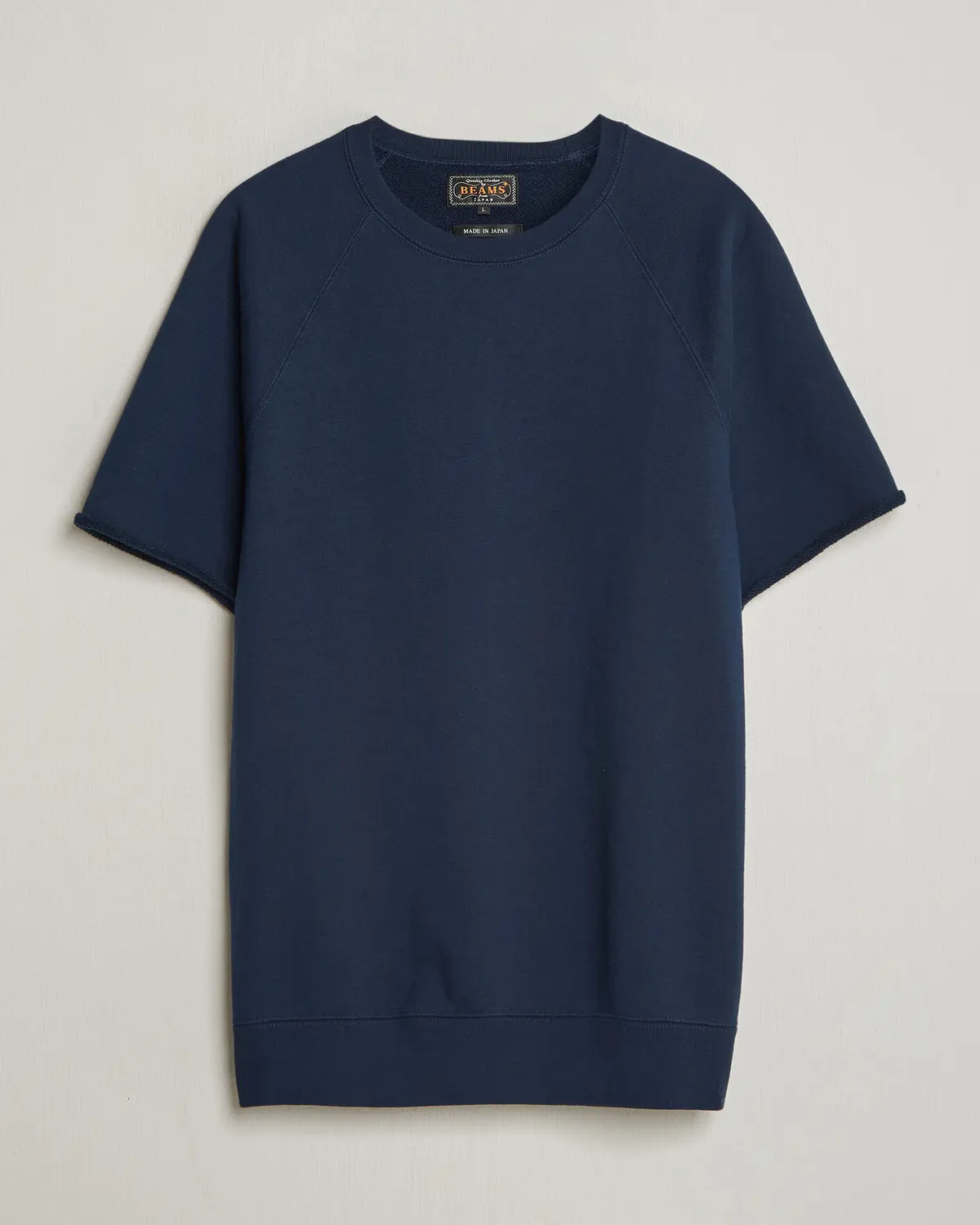 BEAMS PLUS Short Sleeve Cut Off Sweat Navy