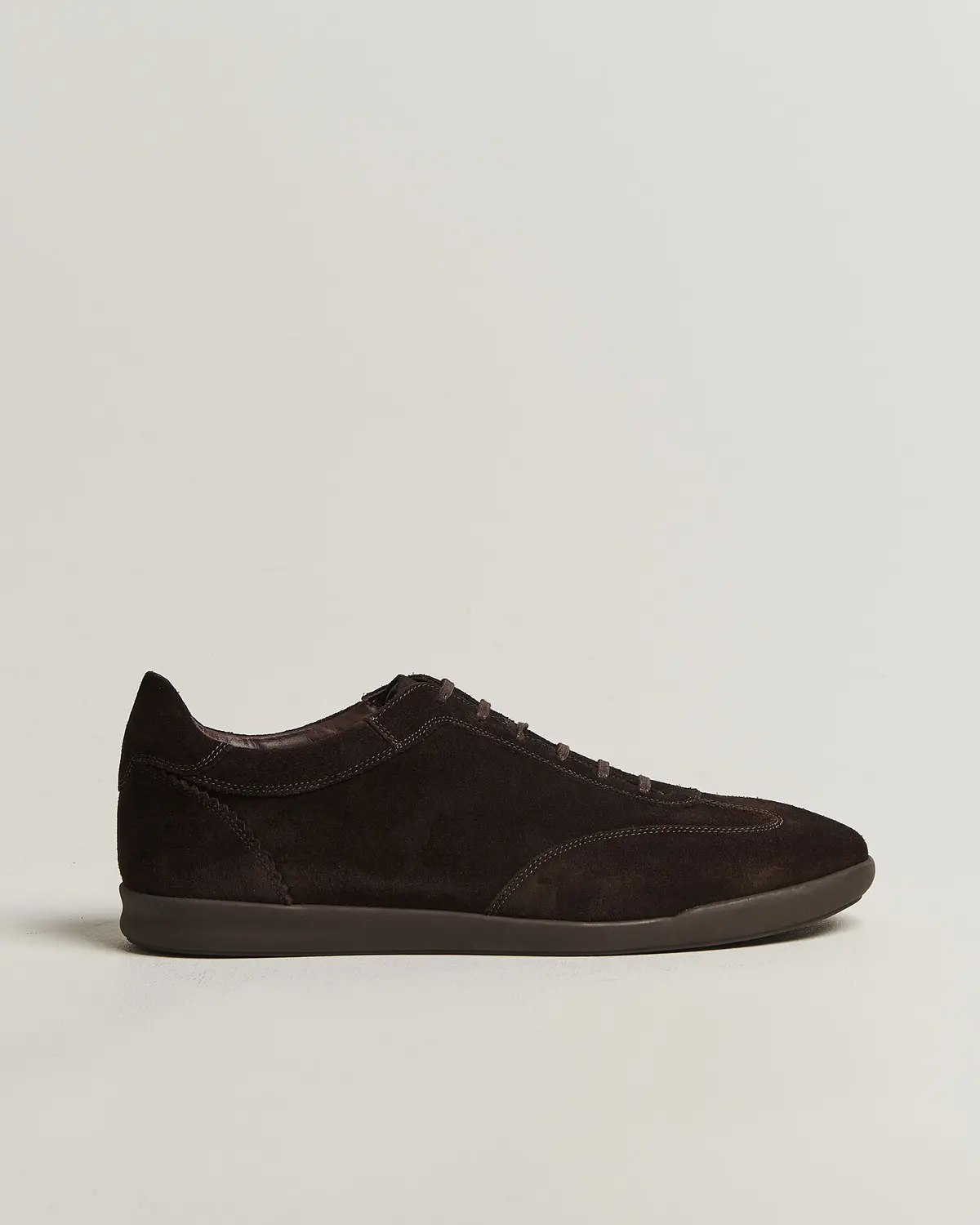 Loake 1880 Mayfair Suede Dress Sneaker Dark Brown