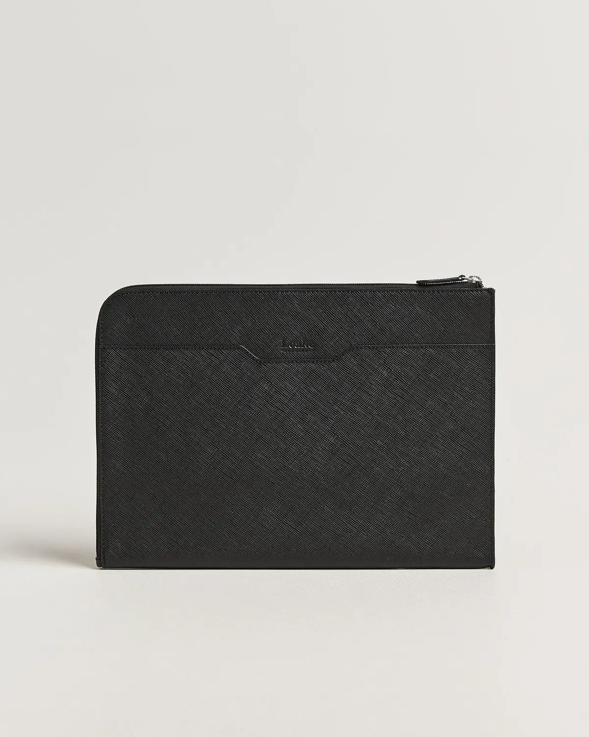 Loake Shoemakers Gresham Grain Leather Laptop Cover Black
